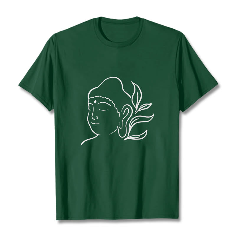 Casual Buddha Face Pattern Tee T-shirt - Image 11