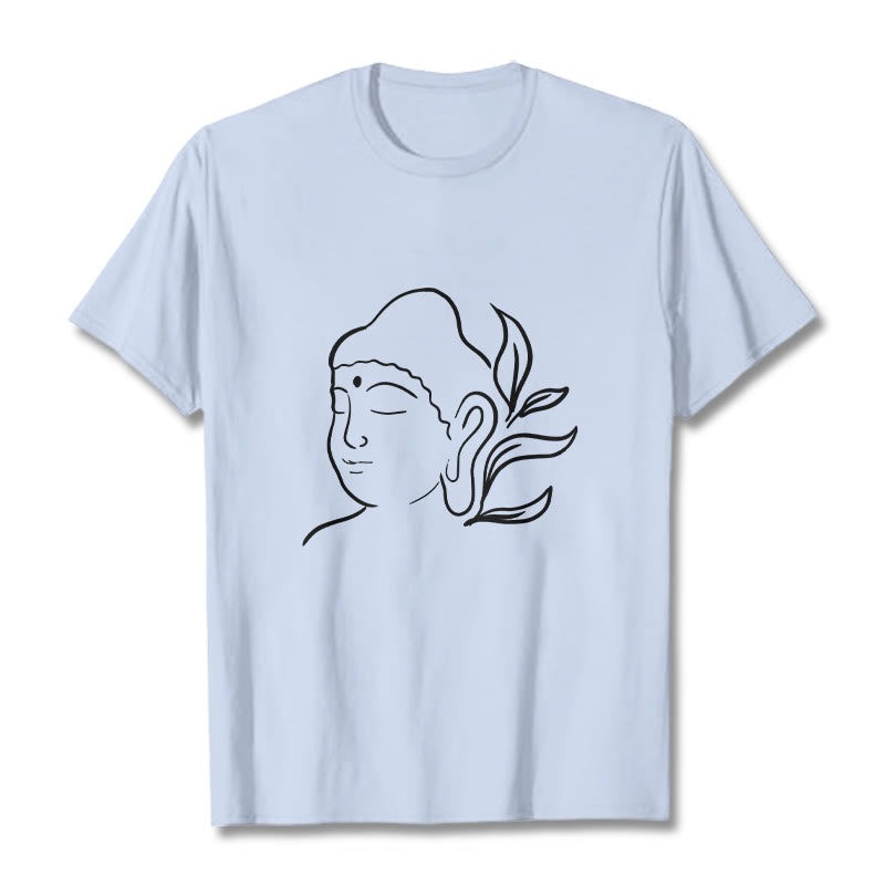 Casual Buddha Face Pattern Tee T-shirt - Image 19