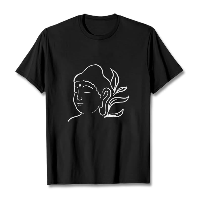 Casual Buddha Face Pattern Tee T-shirt
