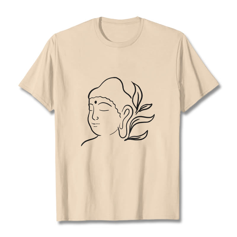 Casual Buddha Face Pattern Tee T-shirt - Image 9