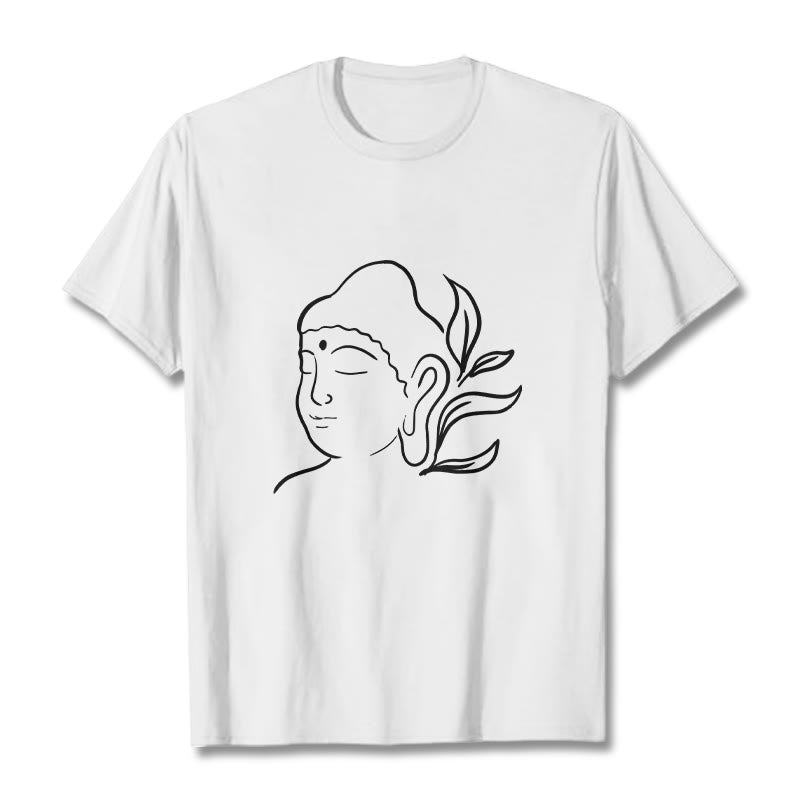 Casual Buddha Face Pattern Tee T-shirt - Image 6