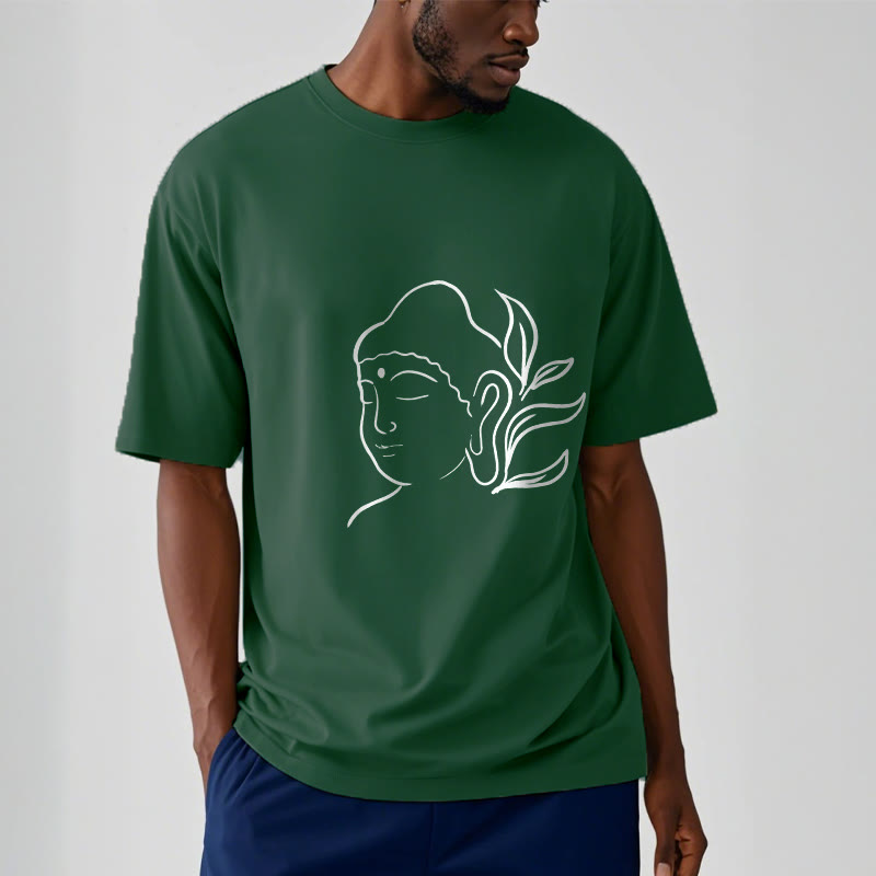 Casual Buddha Face Pattern Tee T-shirt - Image 12