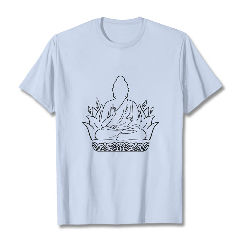 Casual Meditation Buddha Pattern Tee T-shirt - Image 19
