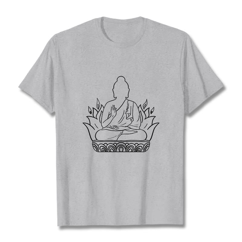 Casual Meditation Buddha Pattern Tee T-shirt - Image 20
