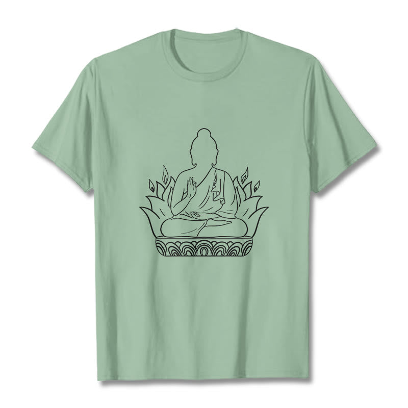 Casual Meditation Buddha Pattern Tee T-shirt - Image 15