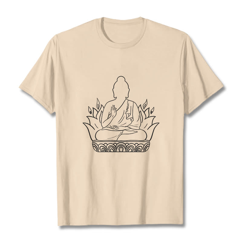 Casual Meditation Buddha Pattern Tee T-shirt