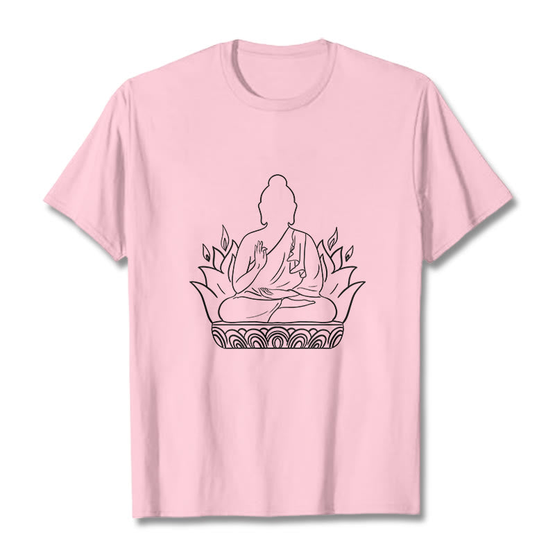 Casual Meditation Buddha Pattern Tee T-shirt - Image 13