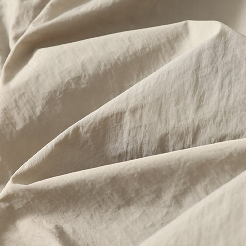 Summer Vintage Plain Drawstring Cuffed Women's Pants With Pockets - Image 4