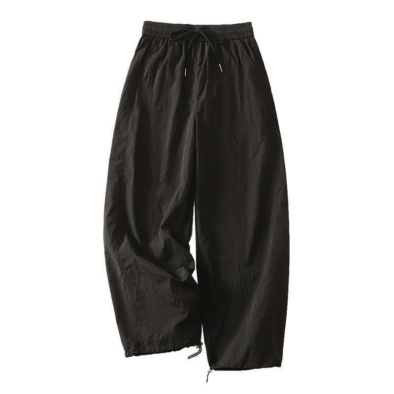 Summer Vintage Plain Drawstring Cuffed Women's Pants With Pockets - Image 21