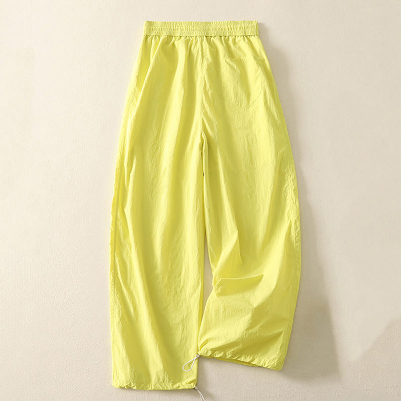 Summer Vintage Plain Drawstring Cuffed Women's Pants With Pockets - Image 28