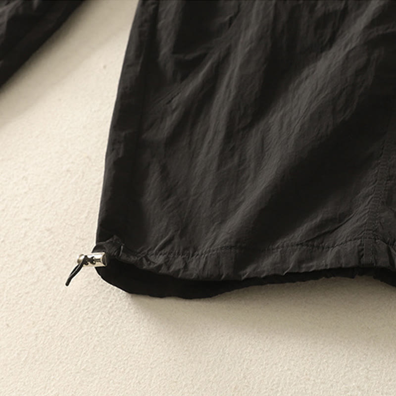 Summer Vintage Plain Drawstring Cuffed Women's Pants With Pockets - Image 20