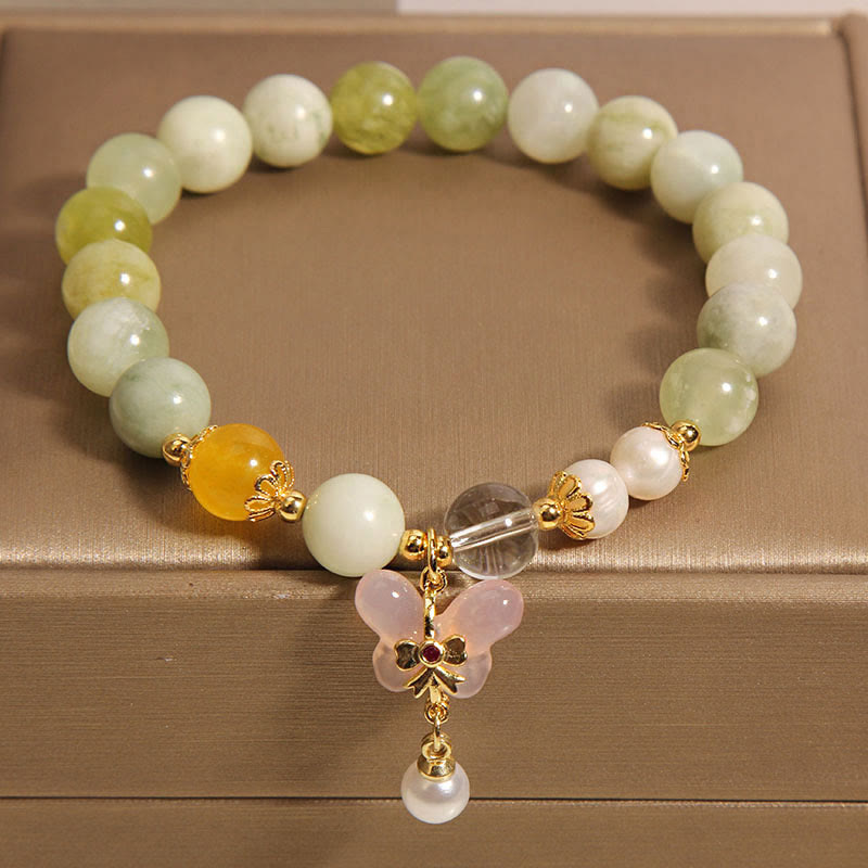 Natural Butterfly Serpentine Jade Yanyuan Agate Luck Bracelet - Image 4