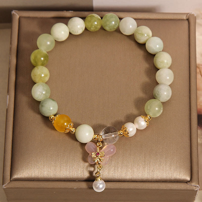 Natural Butterfly Serpentine Jade Yanyuan Agate Luck Bracelet - Image 5