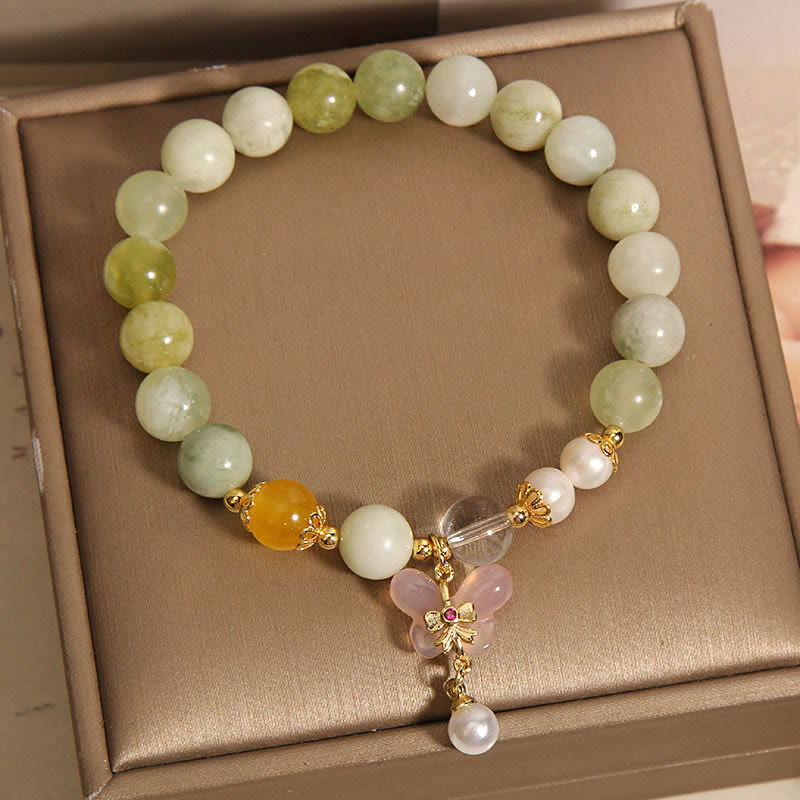 Natural Butterfly Serpentine Jade Yanyuan Agate Luck Bracelet - Image 9