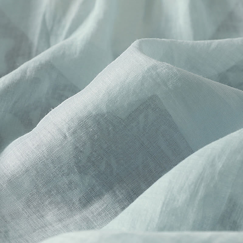 Embroidered V-neck Casual Women's Cotton Linen Half Sleeve T-shirt - Image 11