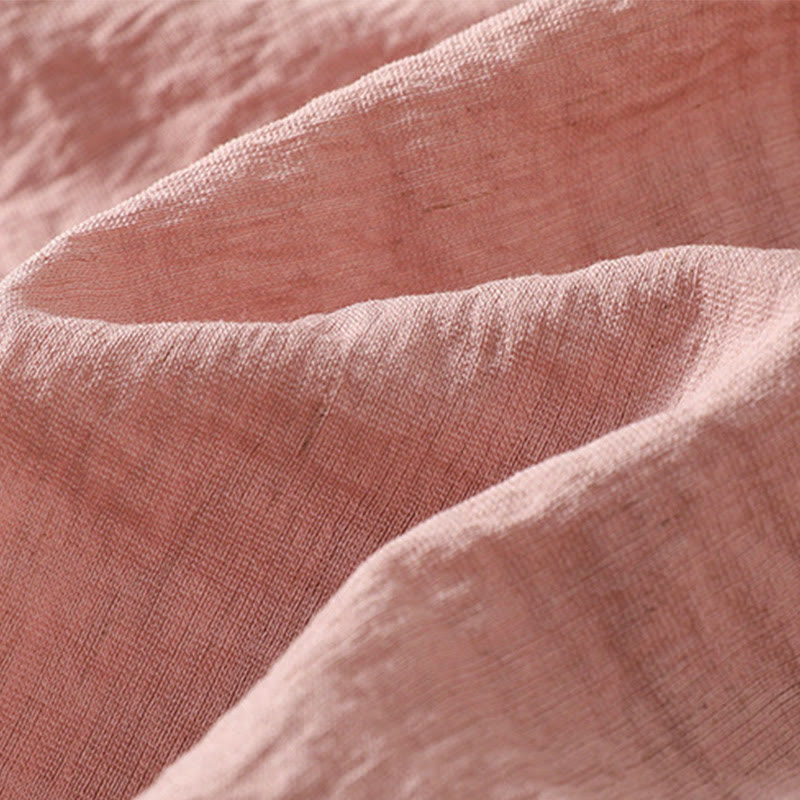 Embroidery Design Cotton Button Women's Crew Neck Shirt - Image 19