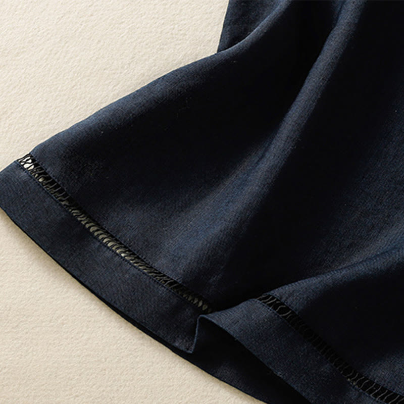 Simple Crew Neck Button Design Women's Cotton Sleeveless Vest - Image 6