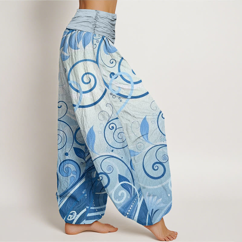 Casual Vining Floral Pattern Women's Harem Pants - Image 7