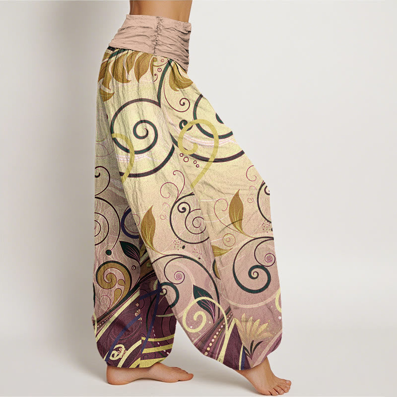 Casual Vining Floral Pattern Women's Harem Pants - Image 10