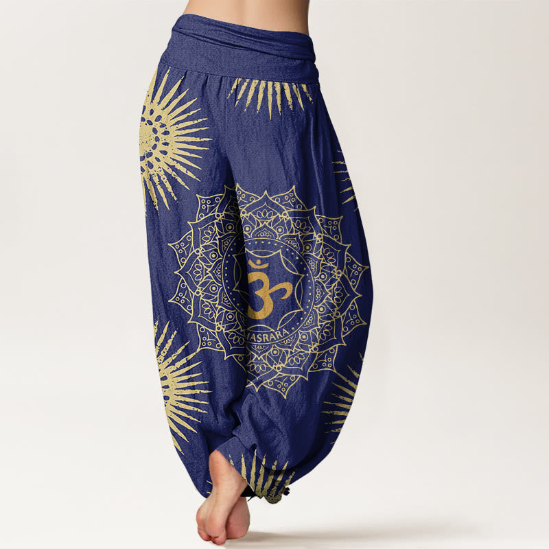 Casual Mandala Om Symbol Sun Pattern Women's Harem Pants - Image 6