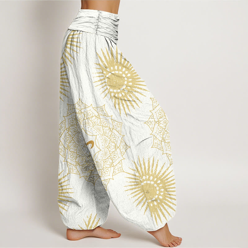 Casual Mandala Om Symbol Sun Pattern Women's Harem Pants - Image 10
