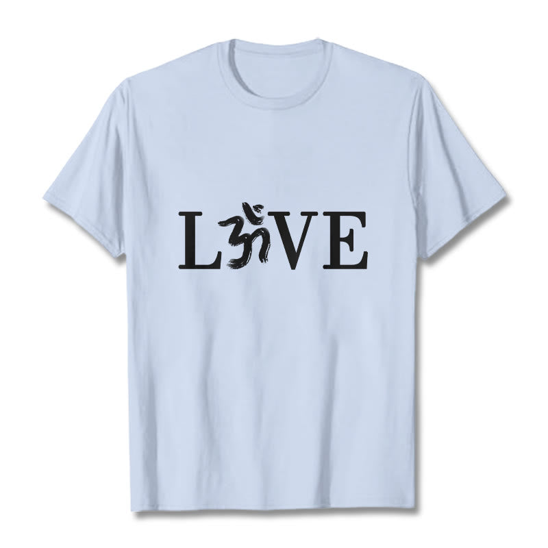 Casual Om Symbol Sanskrit Cotton Tee T-shirt