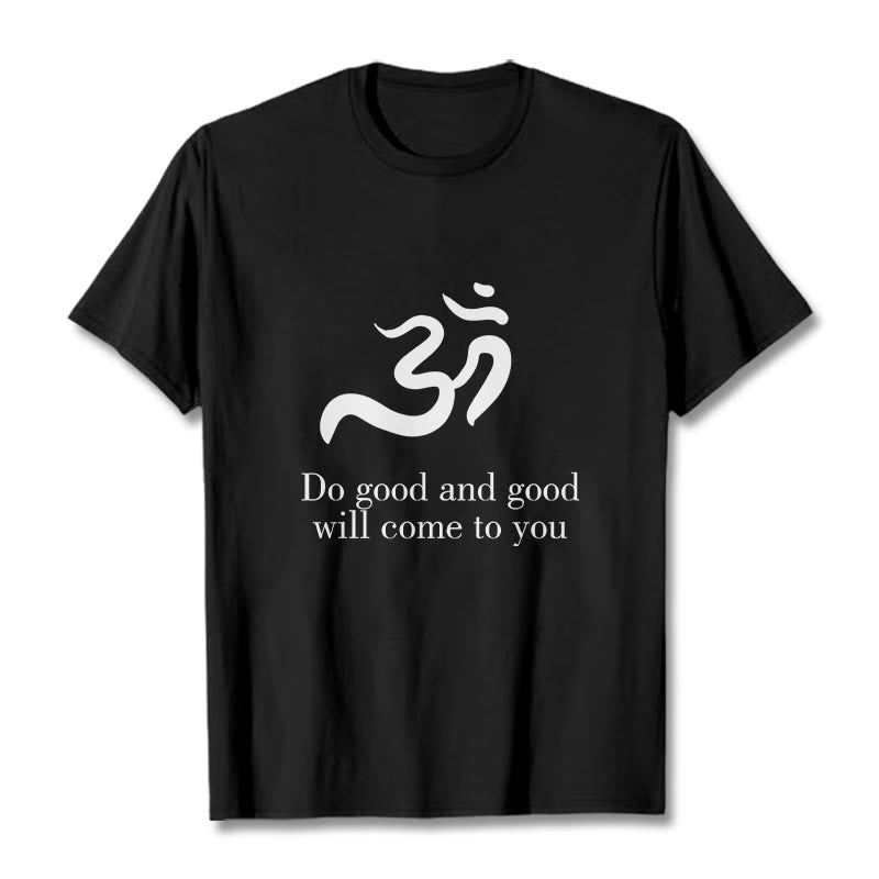 Casual Om Symbol Sanskrit Spiritual Design Cotton Tee T-shirt