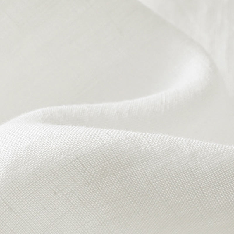 Spring Plain Buttons Design V-Neck Long Sleeve Women's Cotton Linen Shirt - Image 17