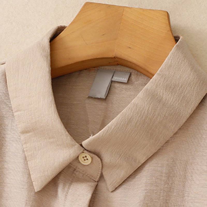 2Pcs Short Sleeve Shirt 7-8 Length Skirt With Pockets Cotton Linen Women's Set - Image 17