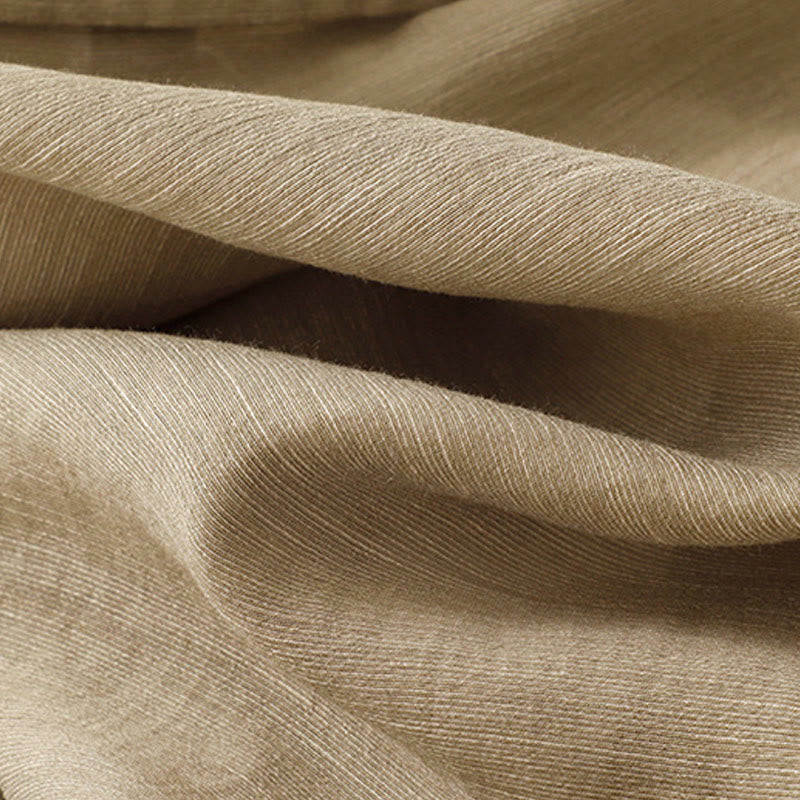 2Pcs Short Sleeve Shirt 7-8 Length Skirt With Pockets Cotton Linen Women's Set - Image 11