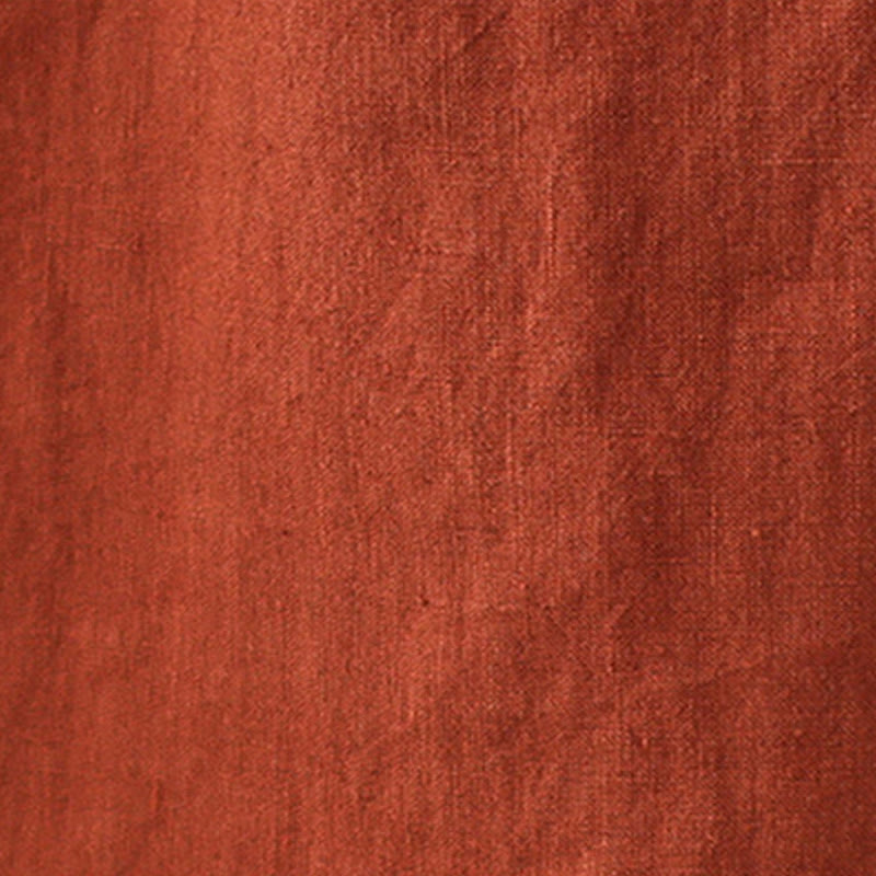 OrangeRed Lace-Up Design Long Sleeve Cotton Midi Dress With Pockets - Image 13