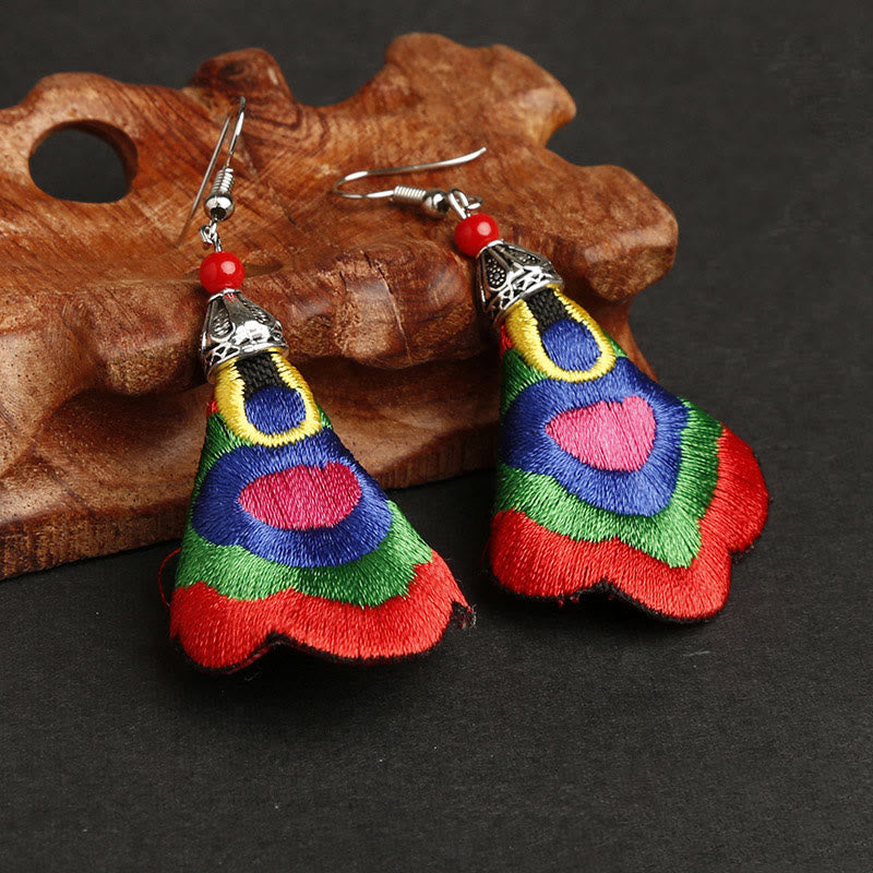 Handmade Colorful Yi Embroidery Harmony Earrings