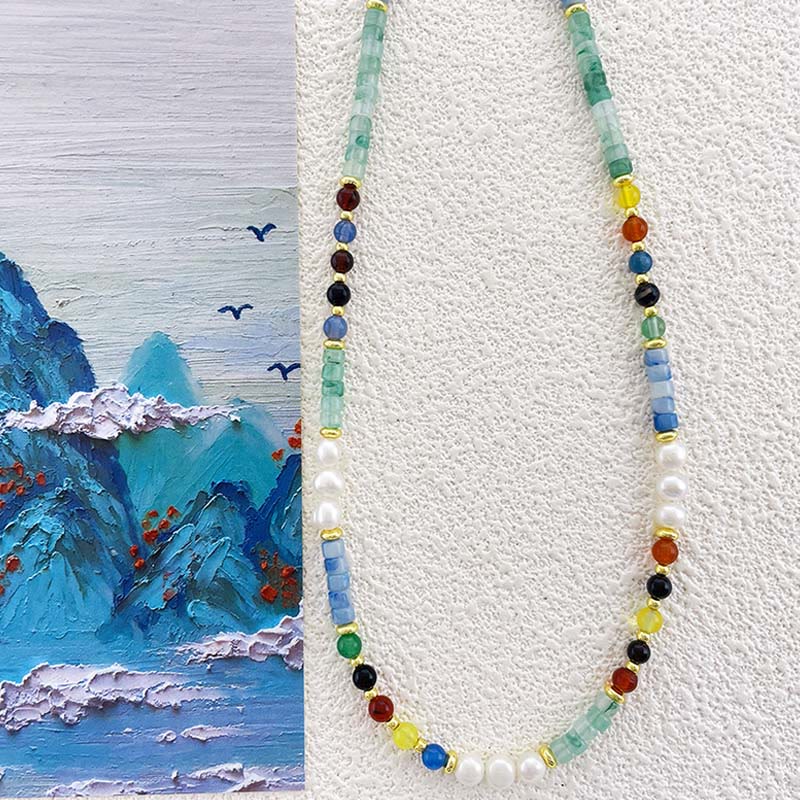 Pearl Glass Healing Necklace Pendant