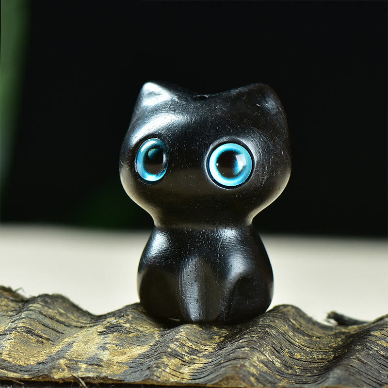Ebony Wood Small Leaf Red Sandalwood Cute Cat Animals Calm Decoration