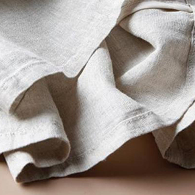 Casual Cotton Slit Hem Women's 7-8 Length Wide Leg Pants With Pockets - Image 6