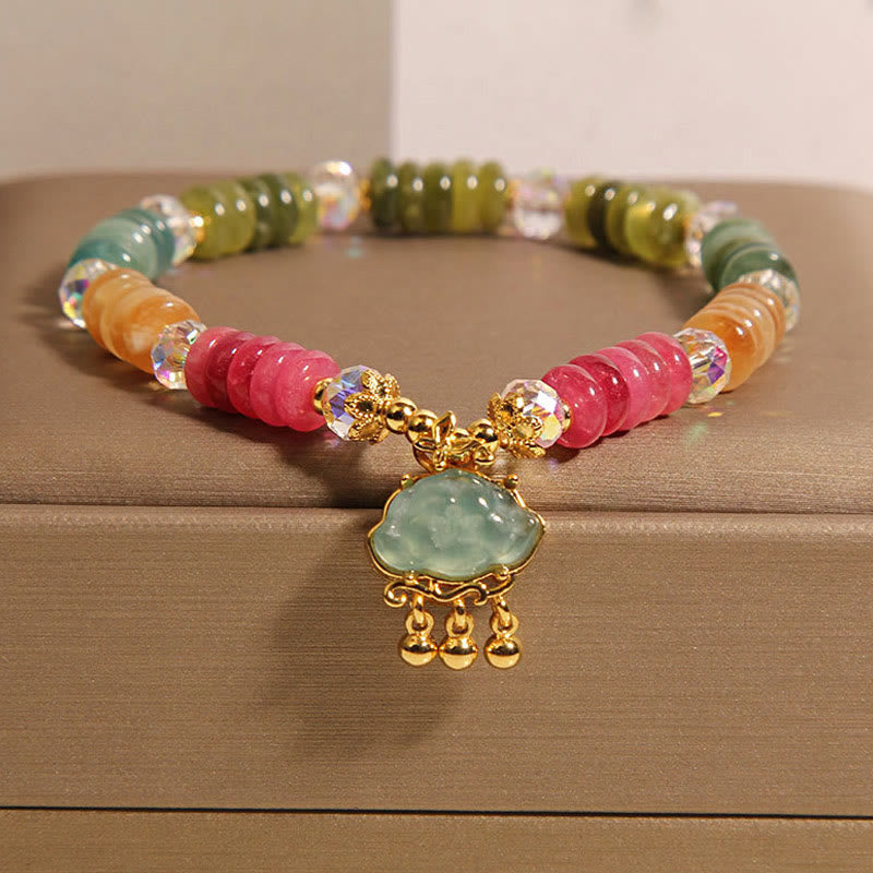 Colorful Abacus Beads Auspicious Cloud Tourmaline Positive Bracelet