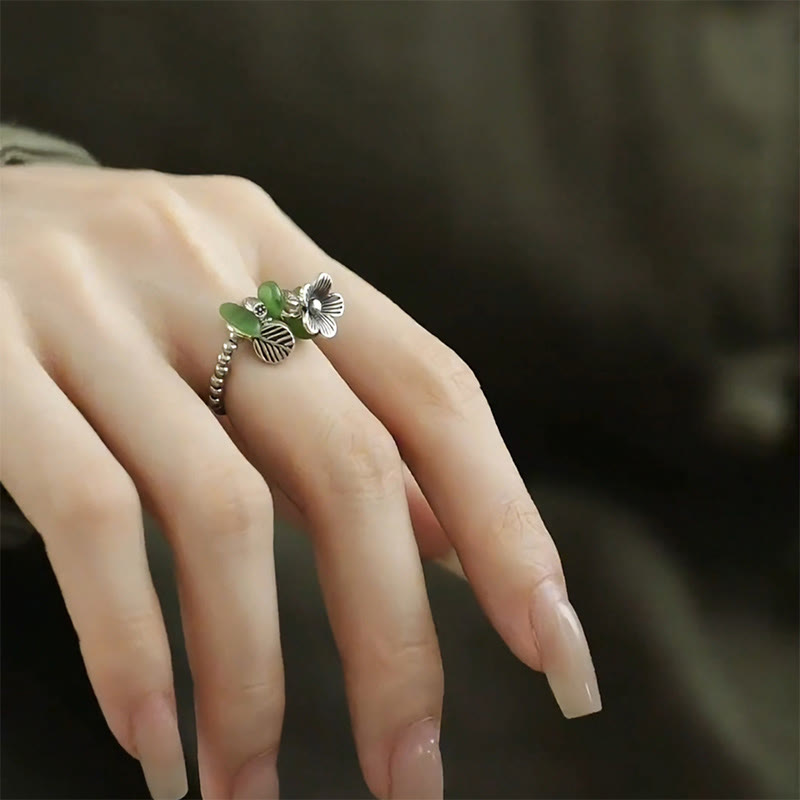 Flower Pattern Copper Alloy Luck Elastic Rope Ring - Image 15