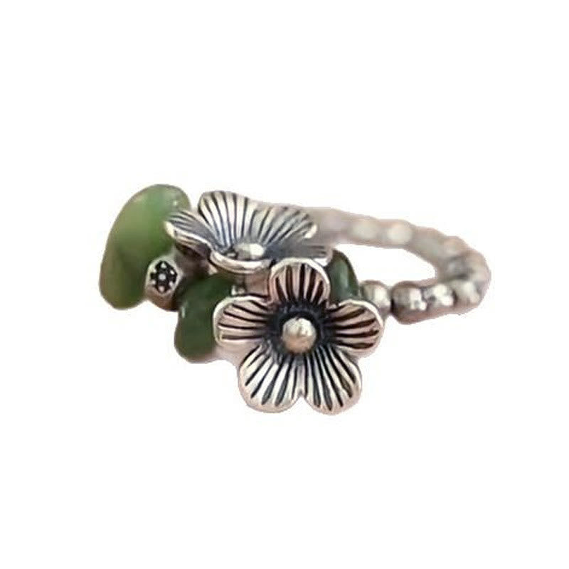 Flower Pattern Copper Alloy Luck Elastic Rope Ring - Image 5
