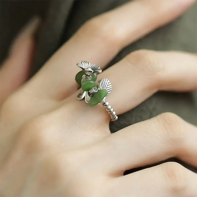 Flower Pattern Copper Alloy Luck Elastic Rope Ring - Image 13