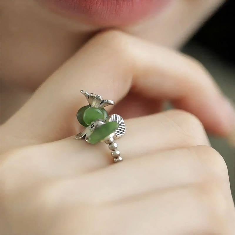 Flower Pattern Copper Alloy Luck Elastic Rope Ring - Image 12