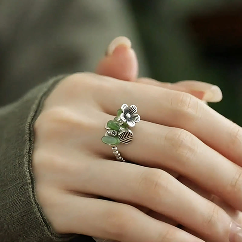 Flower Pattern Copper Alloy Luck Elastic Rope Ring - Image 16