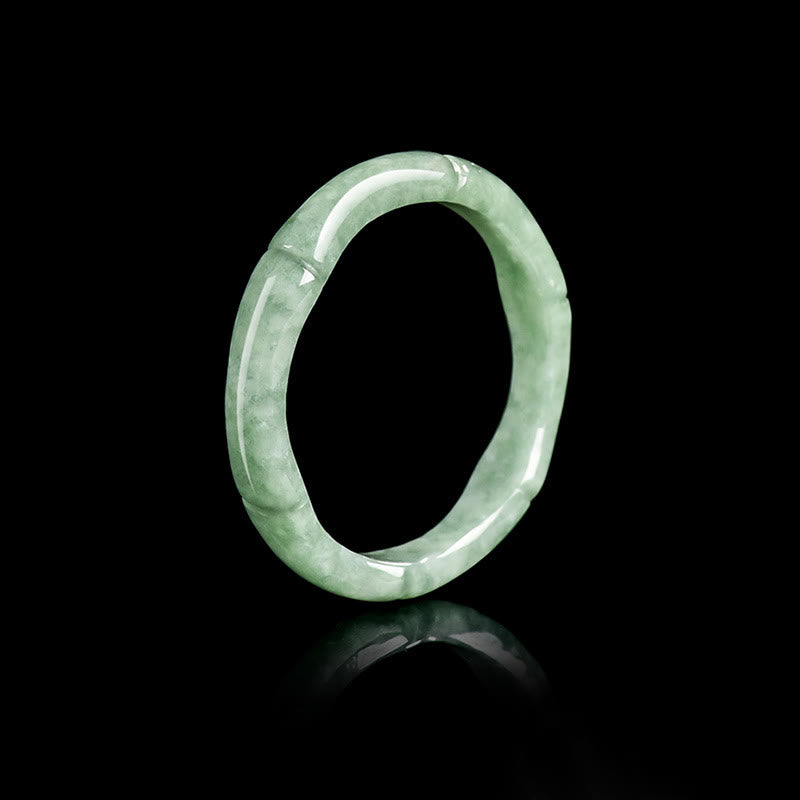 Natural Bamboo Design Jade Abundance Ring