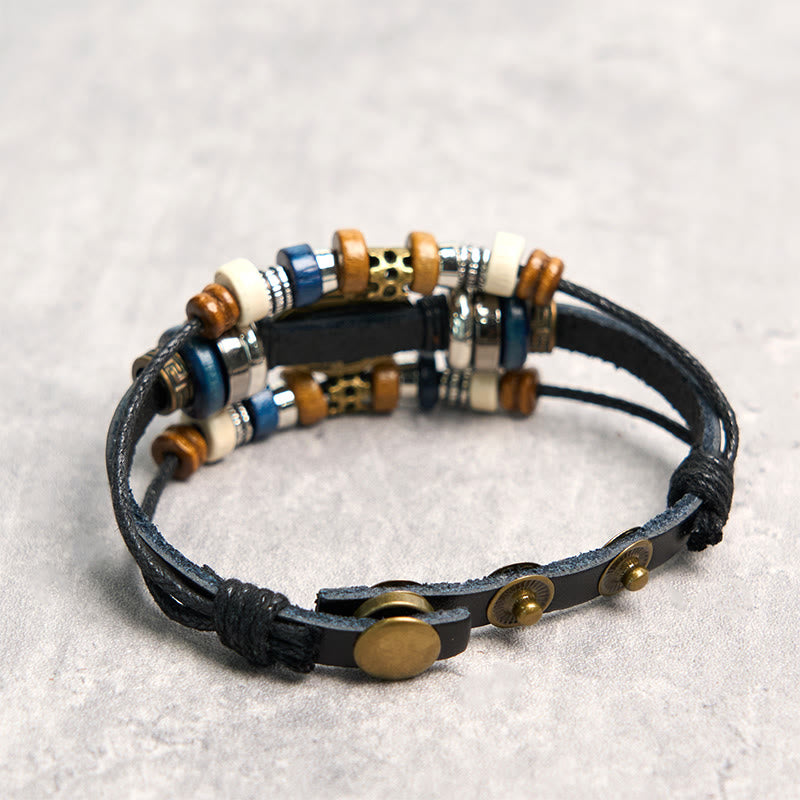 Tibetan Evil Eye Leather Adjustable Protection Bracelet - Image 32