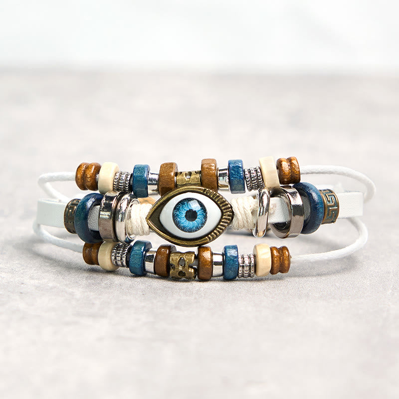 Tibetan Evil Eye Leather Adjustable Protection Bracelet - Image 55