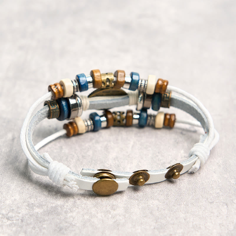 Tibetan Evil Eye Leather Adjustable Protection Bracelet - Image 57