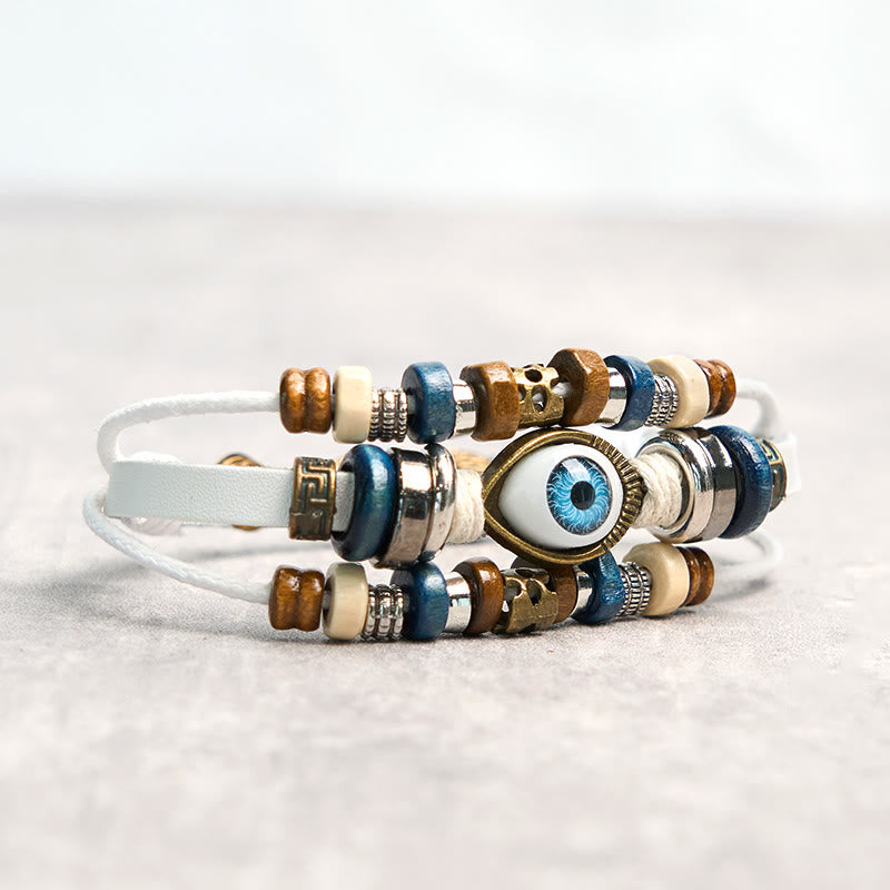Tibetan Evil Eye Leather Adjustable Protection Bracelet - Image 56