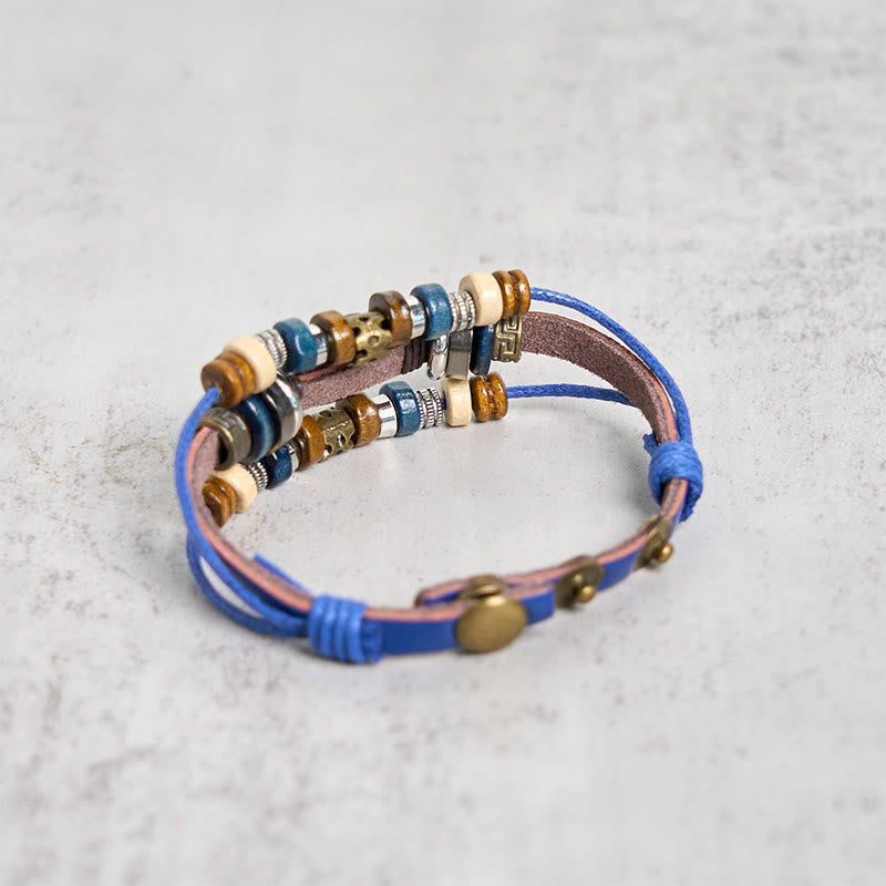 Tibetan Evil Eye Leather Adjustable Protection Bracelet - Image 53