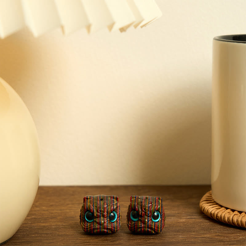 2Pcs Mini Rainbow Eucalyptus Dancing Lion Carved Balance Decoration - Image 6