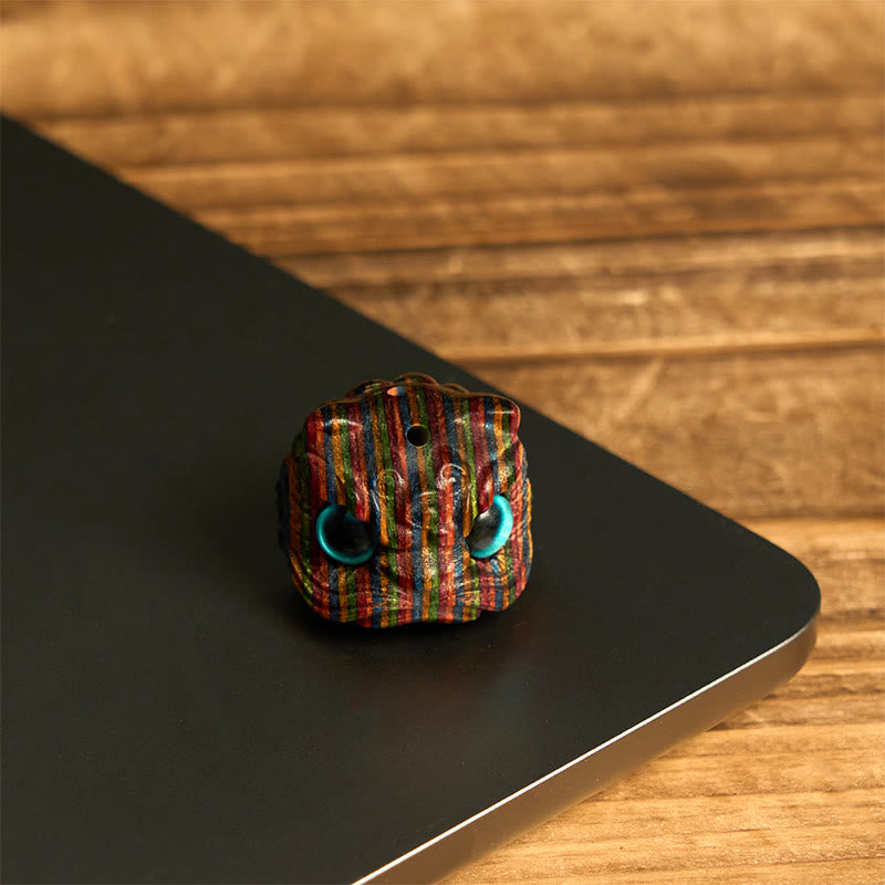 2Pcs Mini Rainbow Eucalyptus Dancing Lion Carved Balance Decoration - Image 5