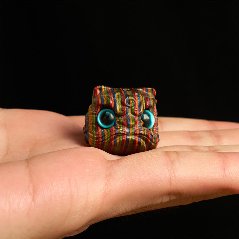 2Pcs Mini Rainbow Eucalyptus Dancing Lion Carved Balance Decoration - Image 4